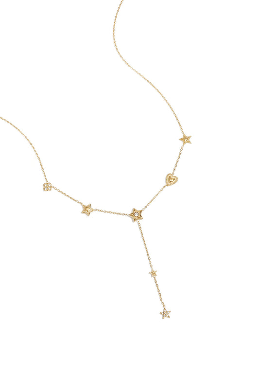 Elegant Heart & Star Pendant Necklace for Women