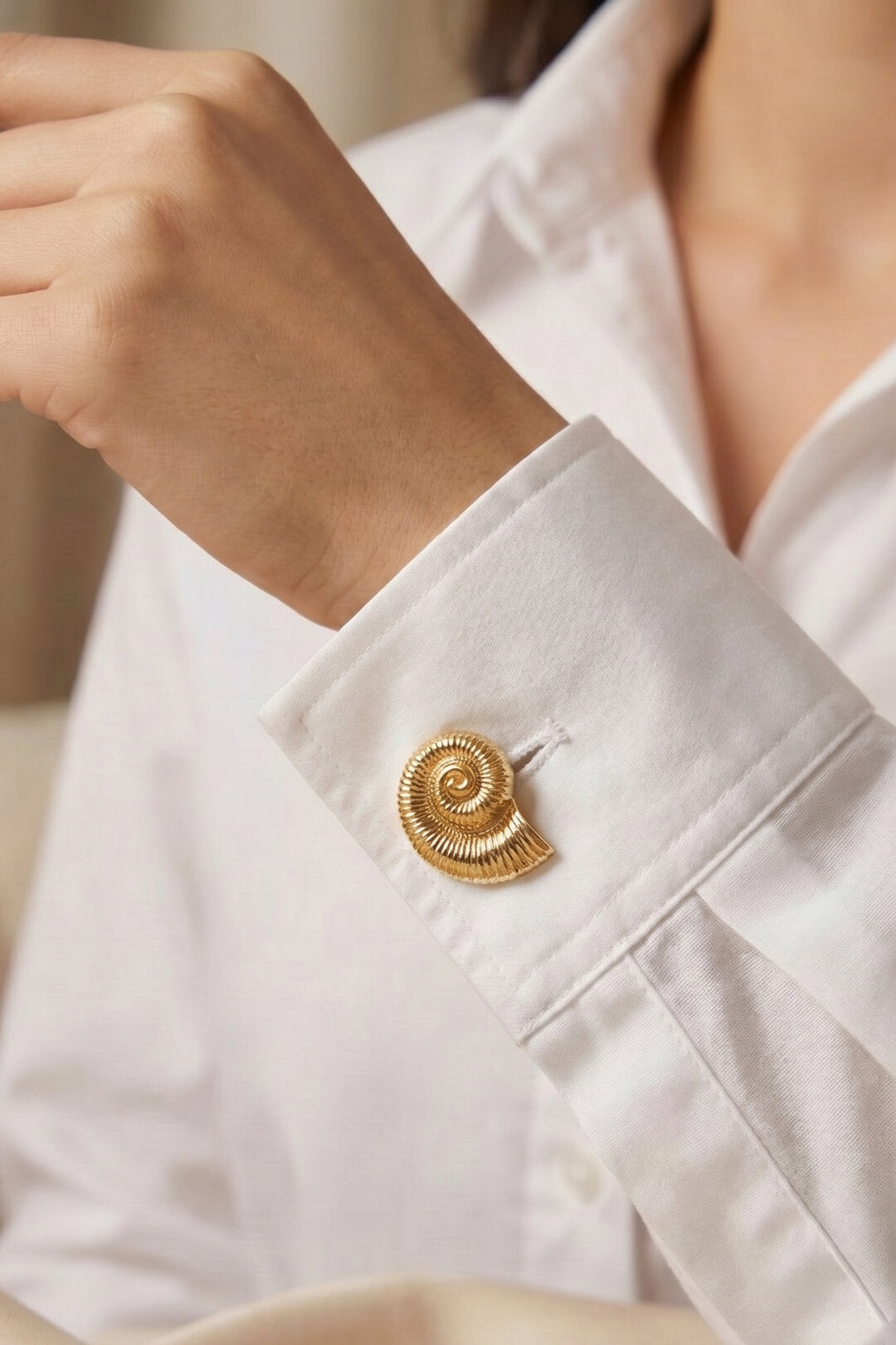 Stylish Gold Cufflinks for Women - All Fit, Simple & Casual