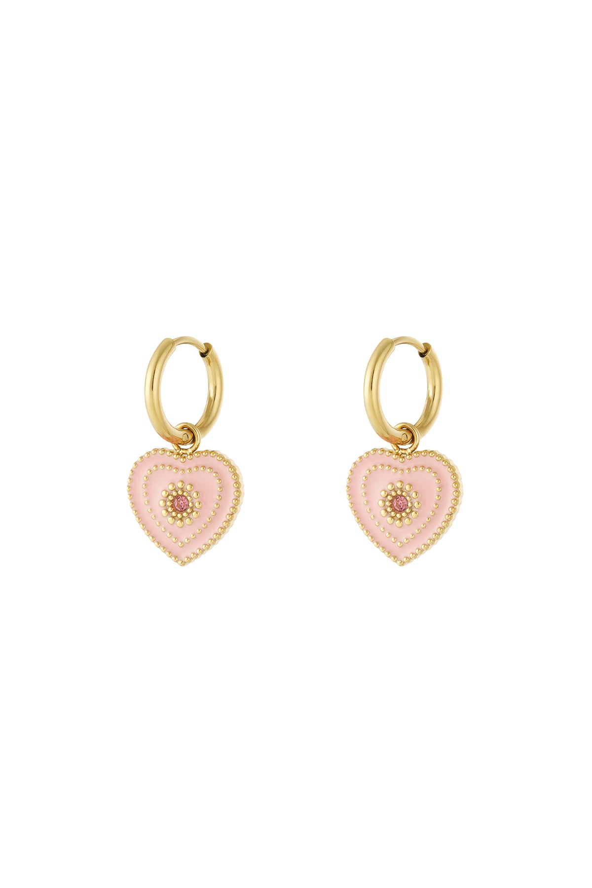 Elegant 14K Gold Plated Heart Drop Earrings for Women