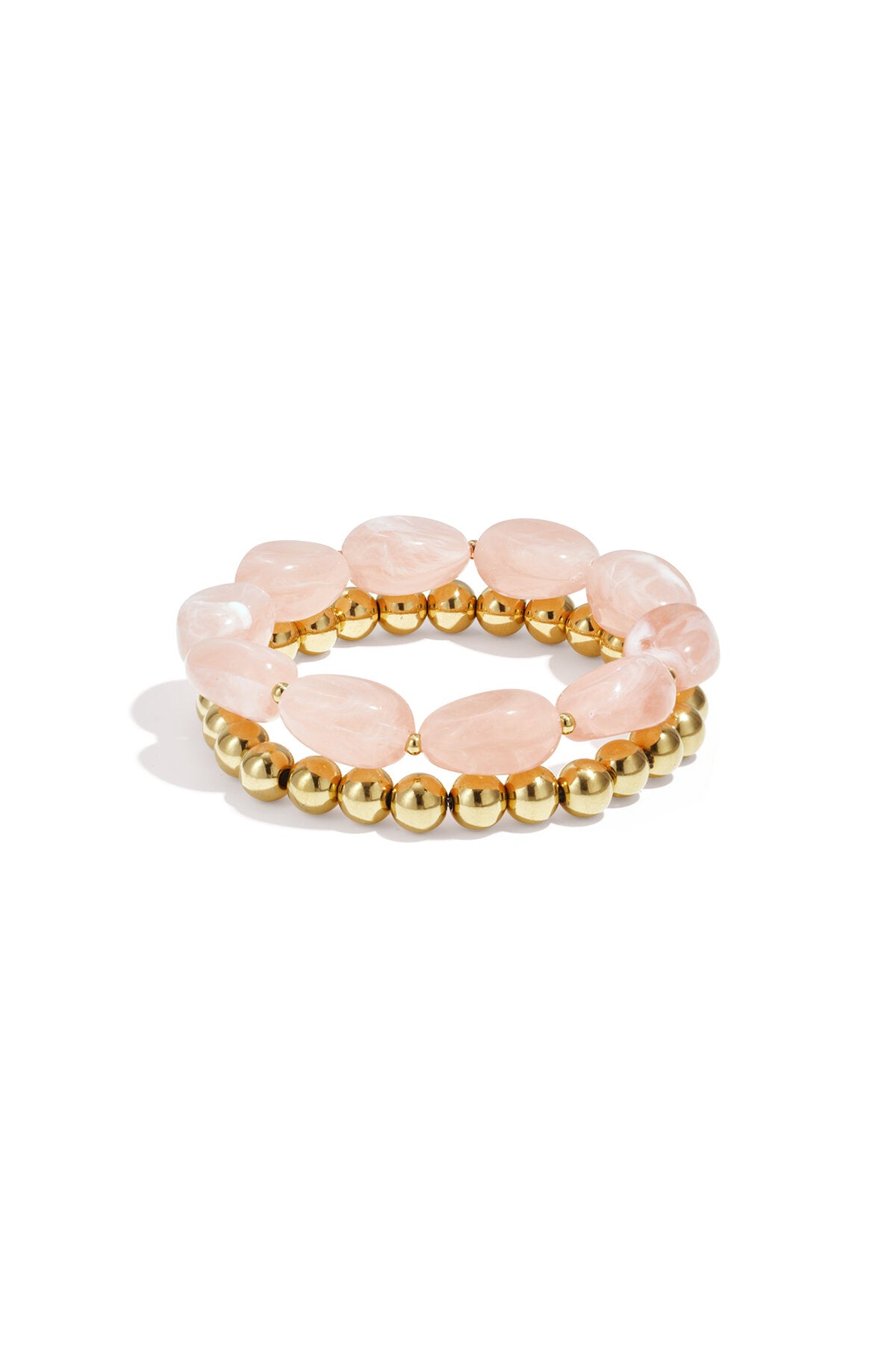 Chic Khaki, Light Pink & Baby Blue Beaded Bracelets