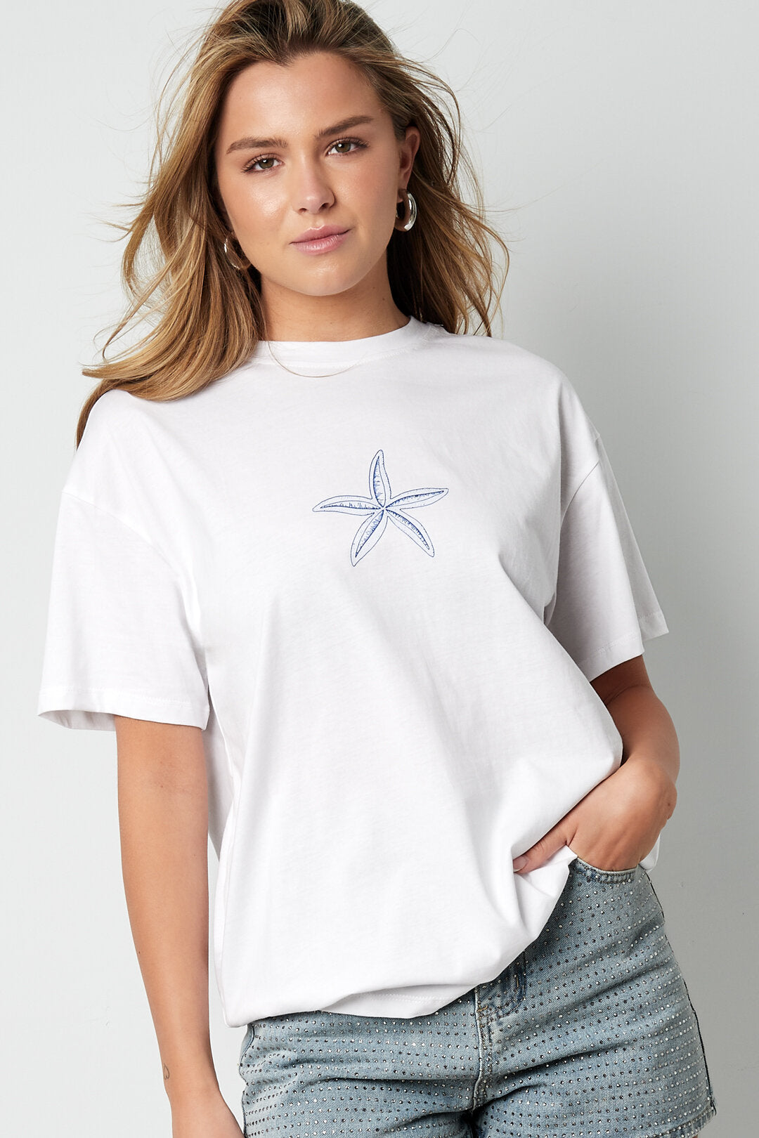 Soft Cotton Letter Print T-Shirt for Spring/Summer