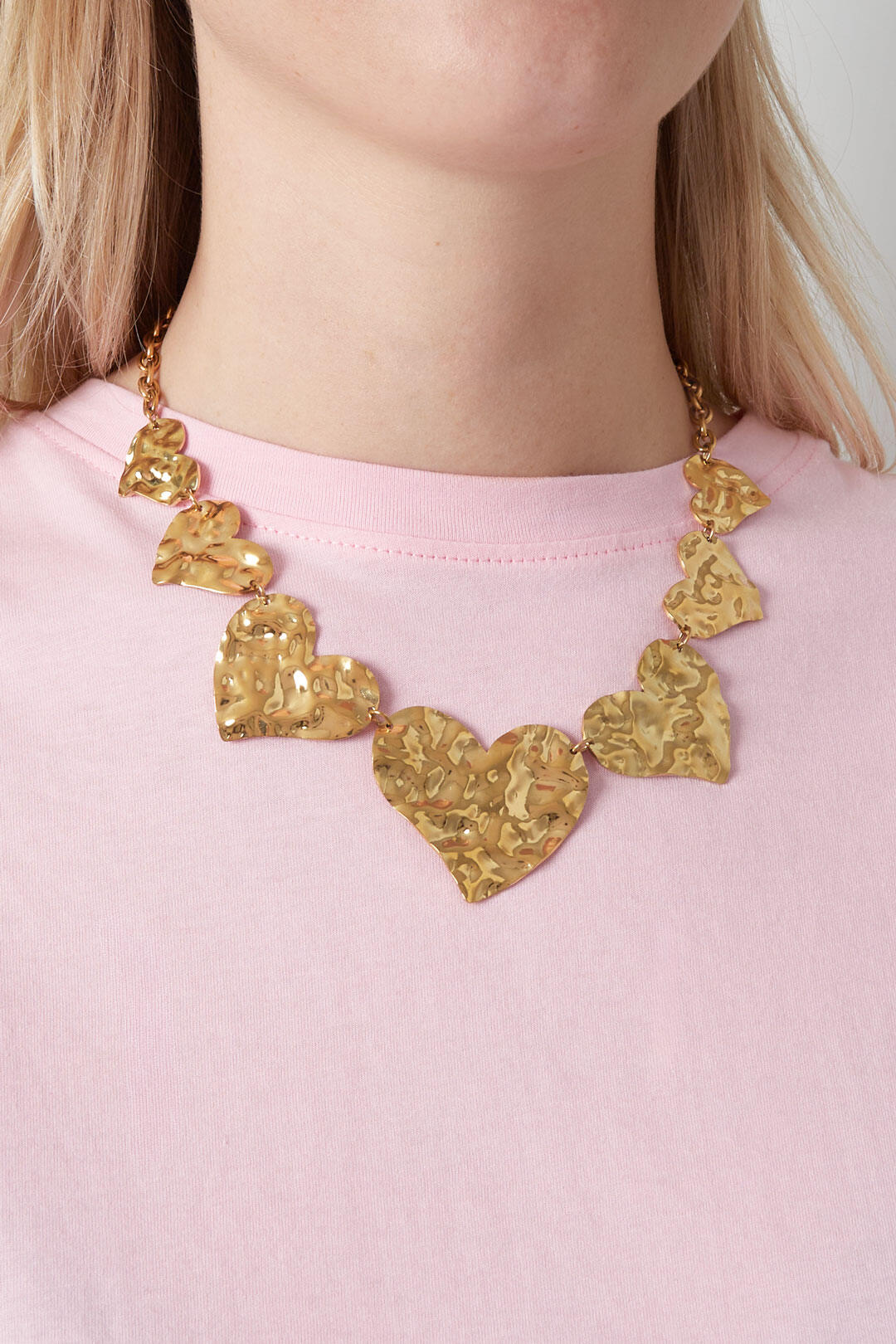 Elegant Stainless Steel Heart Necklace, Silver & Gold