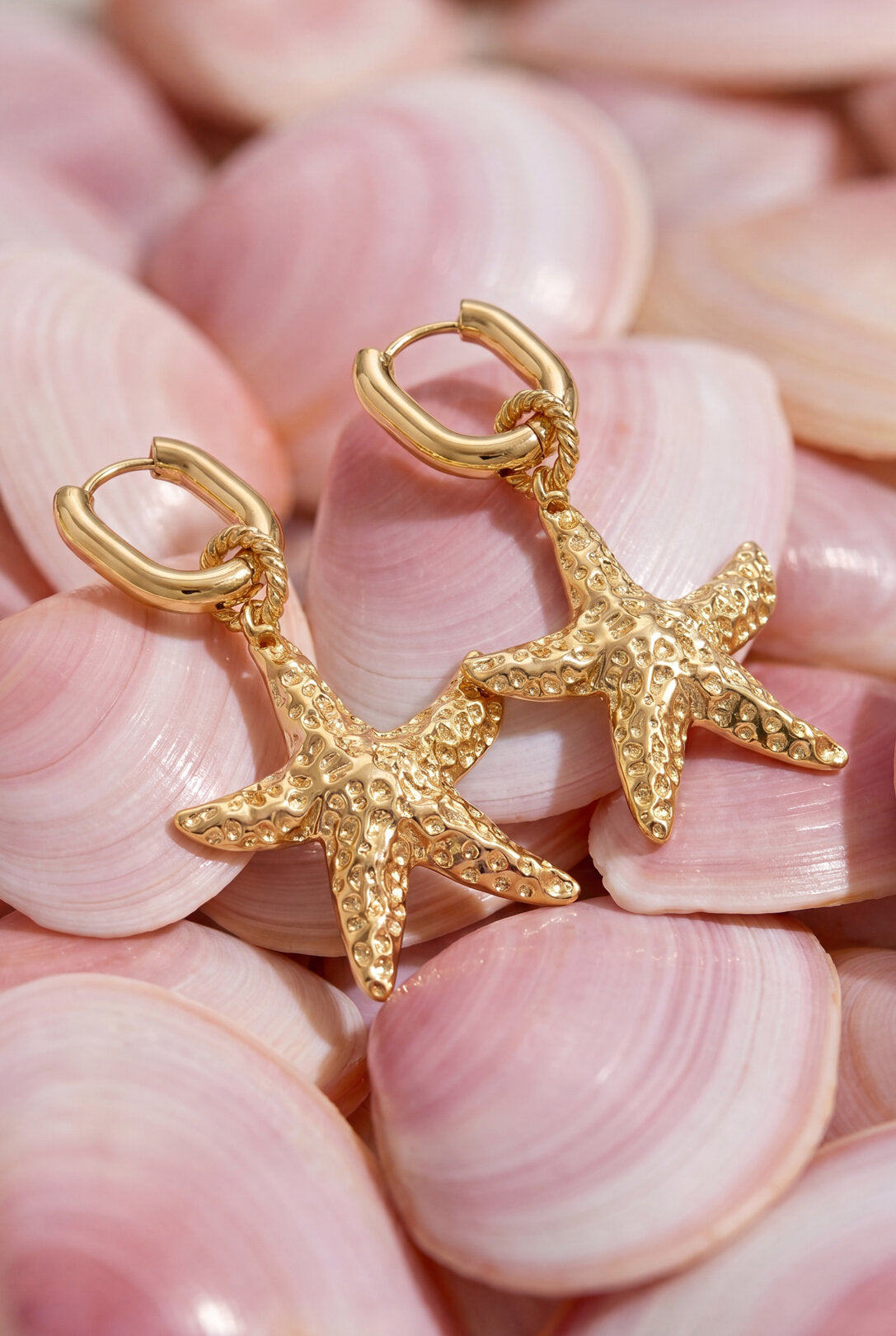 Elegant Starfish Drop Earrings for Women, Silver & Gold