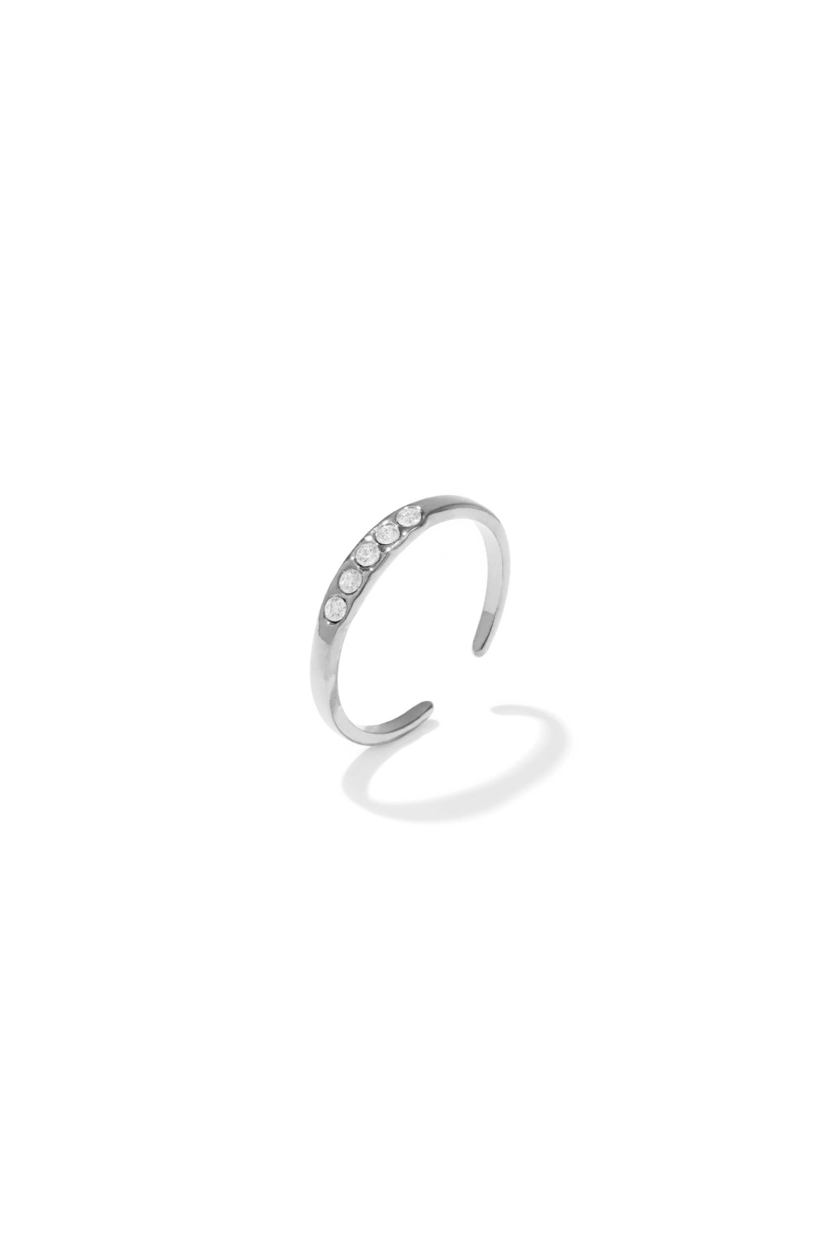 Elegant Adjustable Rhinestone Minimalist Ring