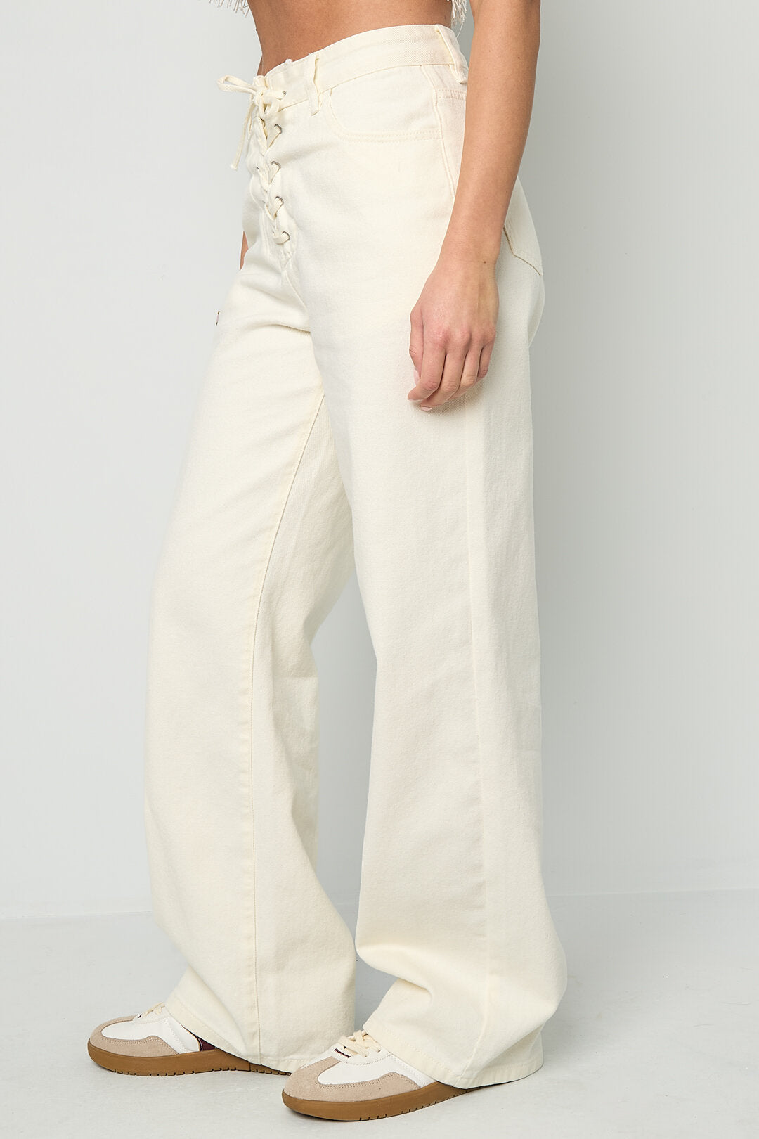 Gimme Off-White Straight Denim Pants - All Fit Comfort