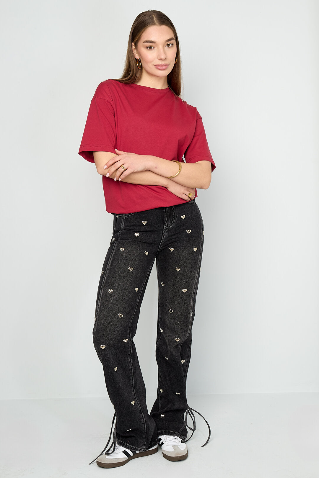 Gimme All Fit Casual Cotton T-Shirt in Orange & Red