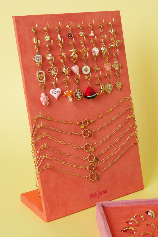 Stylish Orange Suede Necklace Display for All Jewelry