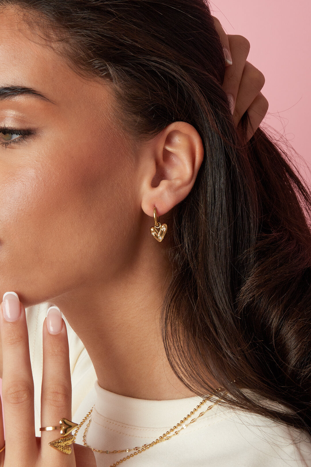 Elegant Heart Drop Earrings for Daily Wear