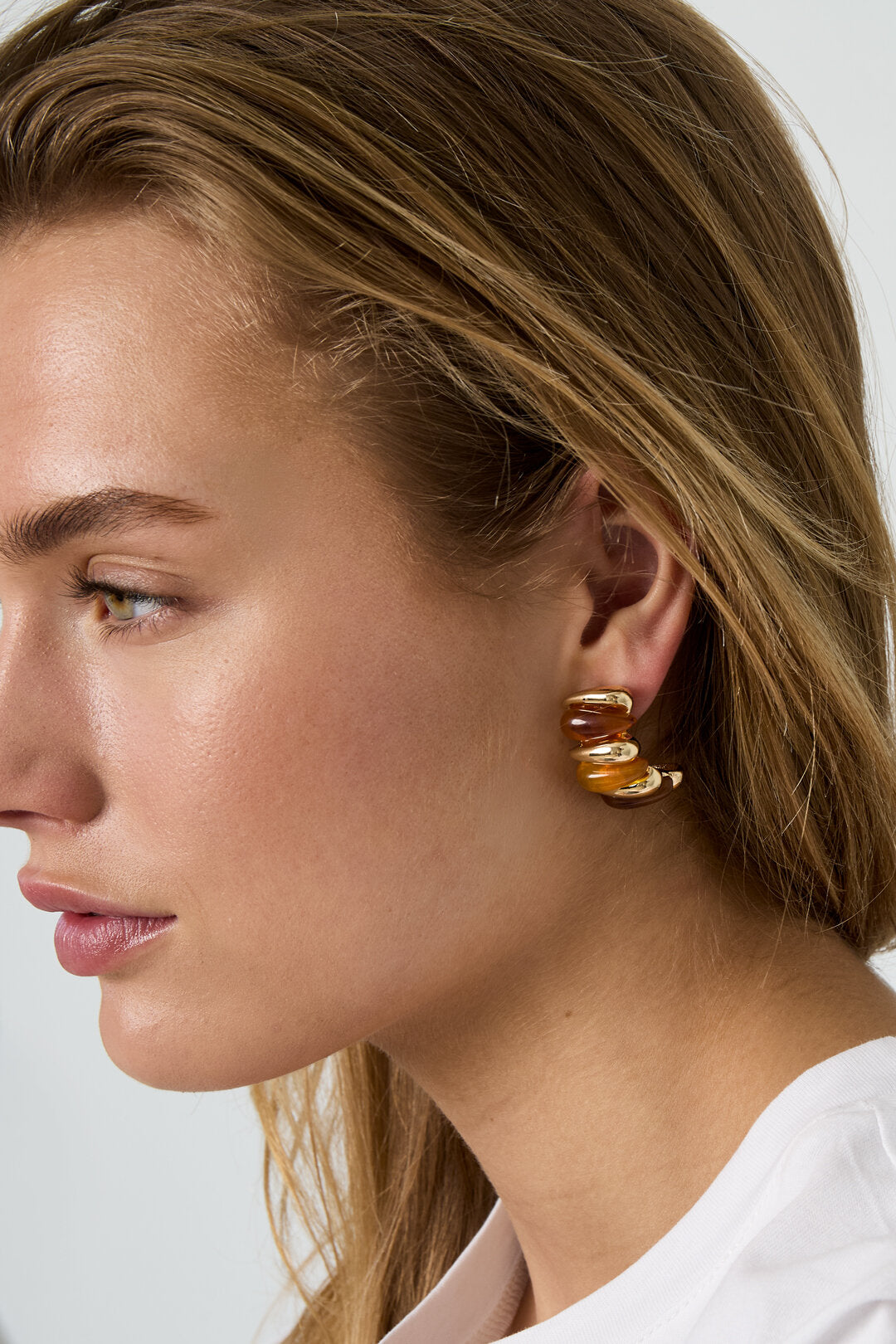 Chic Brown Acrylic Stud Earrings for Fall