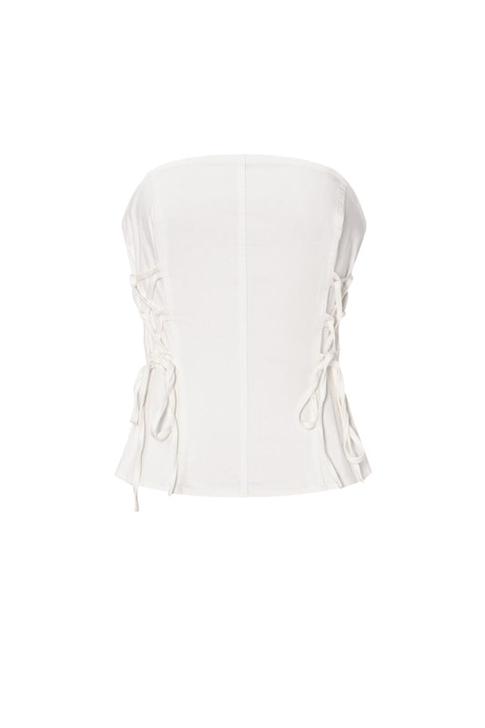 Elegant Off-White Cotton Denim Top for Spring/Summer