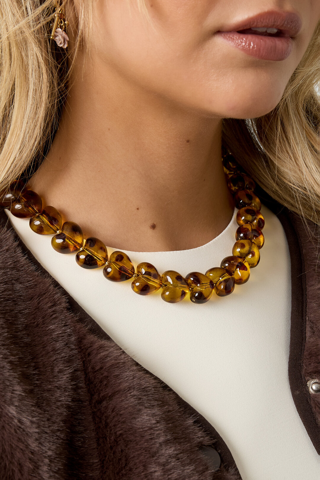 Elegant Leopard Print Beaded Necklace for Women