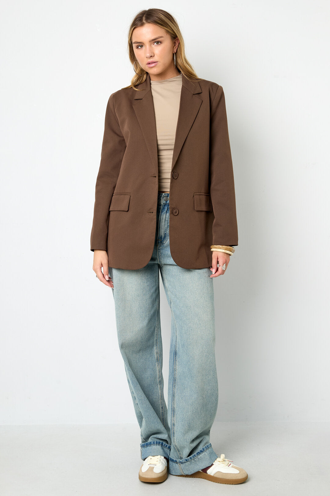 Elegant Ladies' Suit Set in Grey & Coffee Brown for Fall/Winter