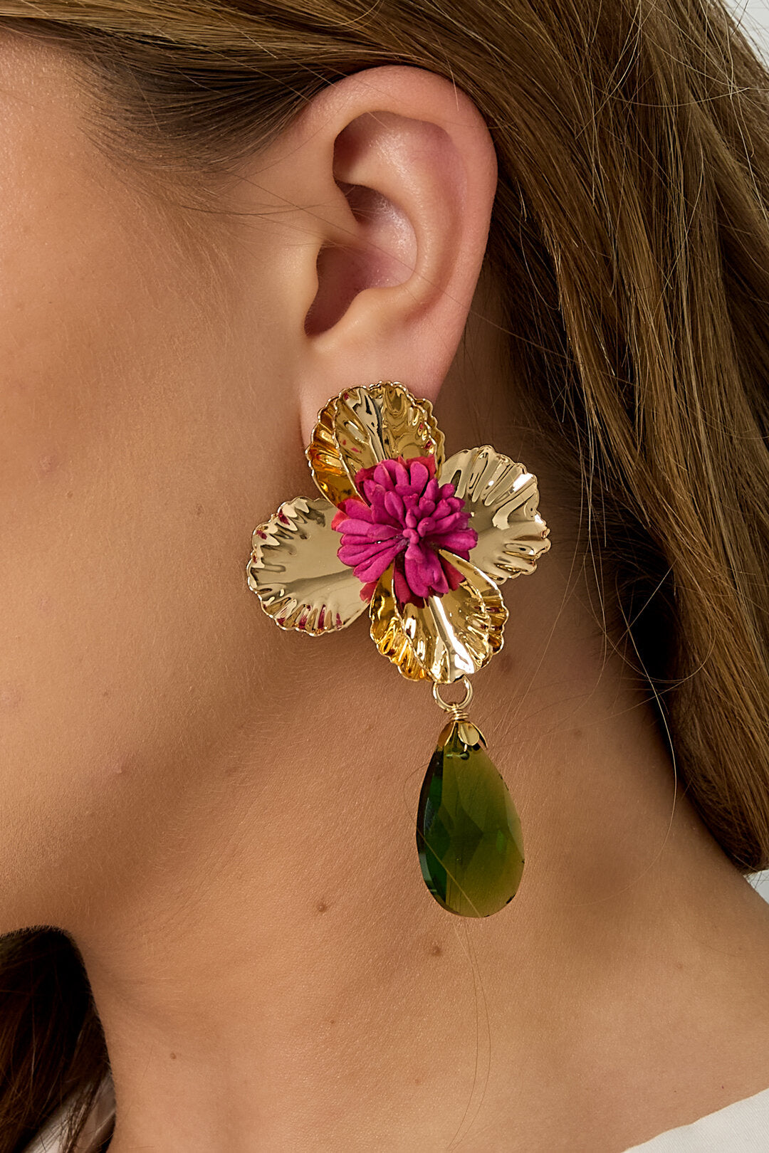 Luxurious Red & Green Drop Earrings for Holiday Glam