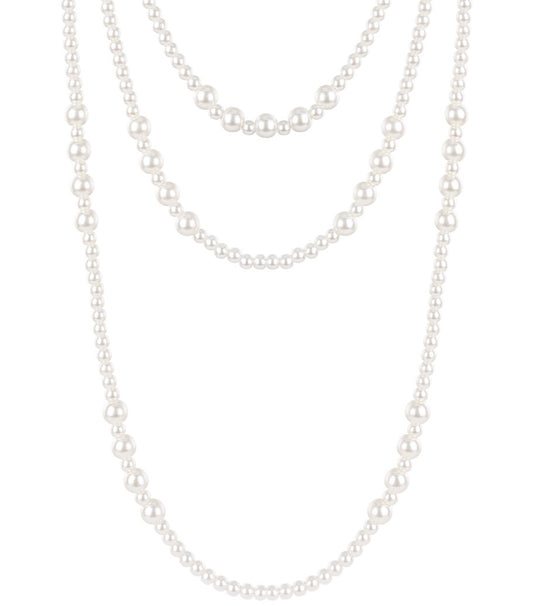 Elegant White Artificial Pearl Long Necklace for Women