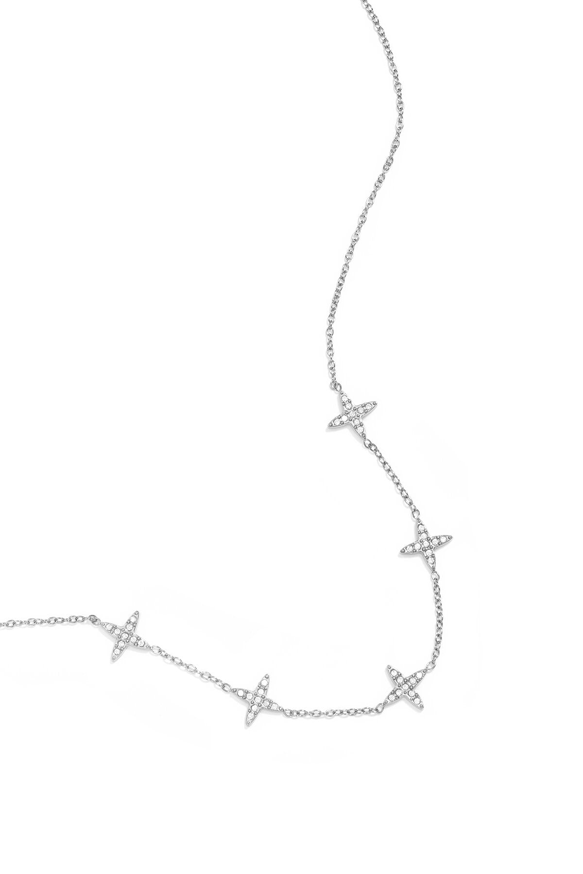 Elegant Zircon Clover Chain Necklace, All Fit