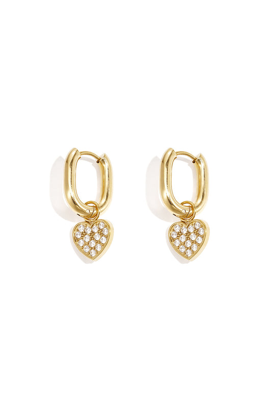 Elegant Heart Shaped Drop Earrings for Women