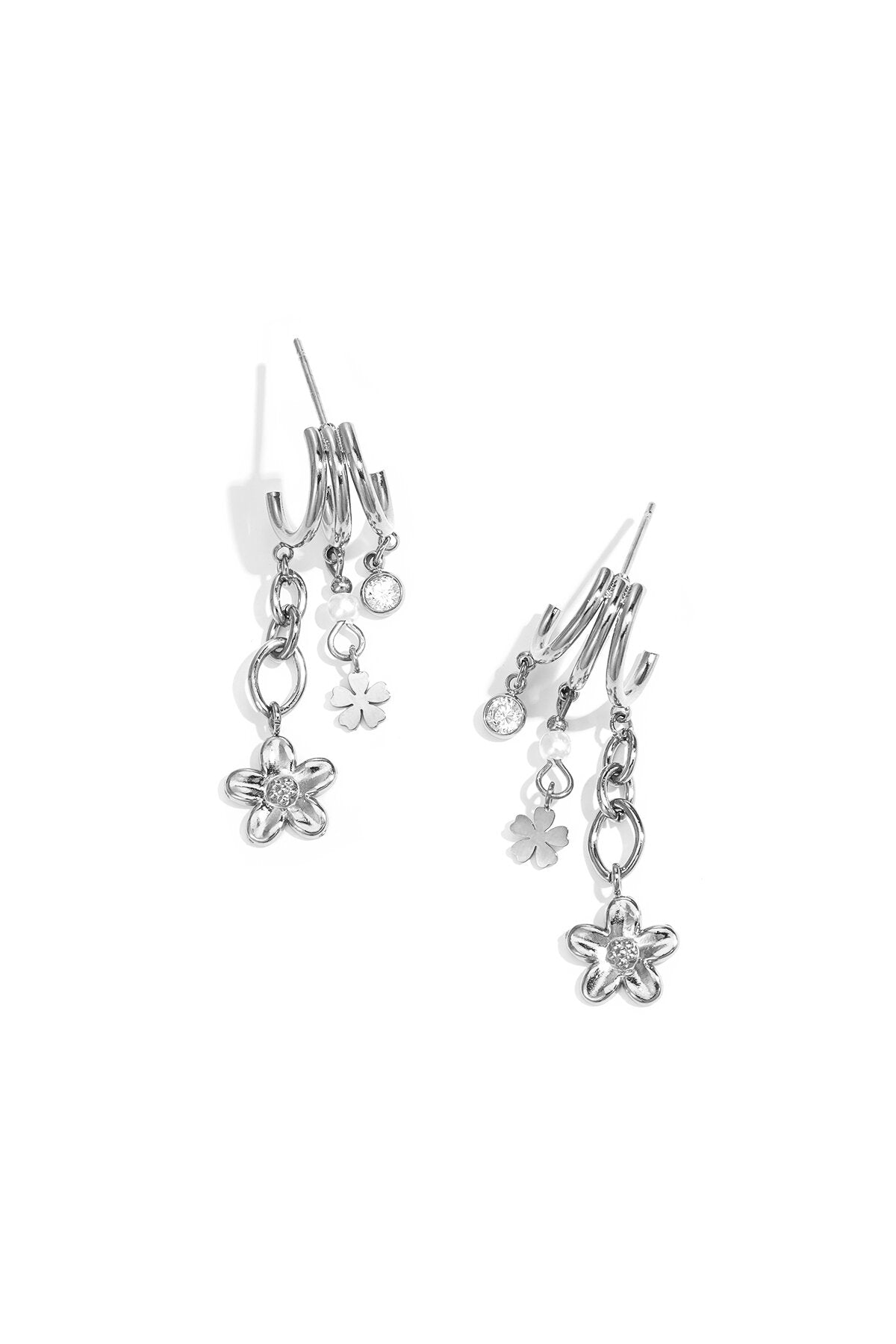 Elegant Sea Shell Drop Earrings in Silver & Gold