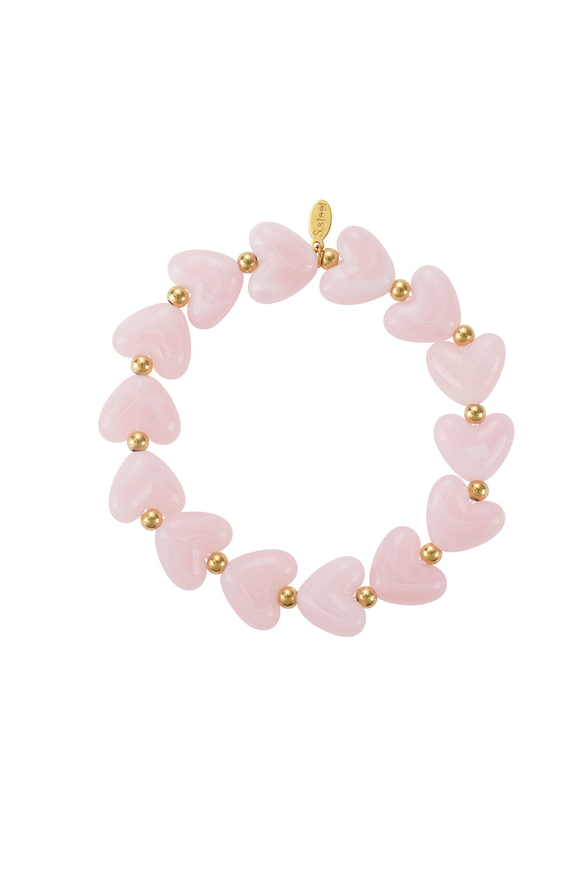 Armband hart kralen wit/gebroken wit acryl