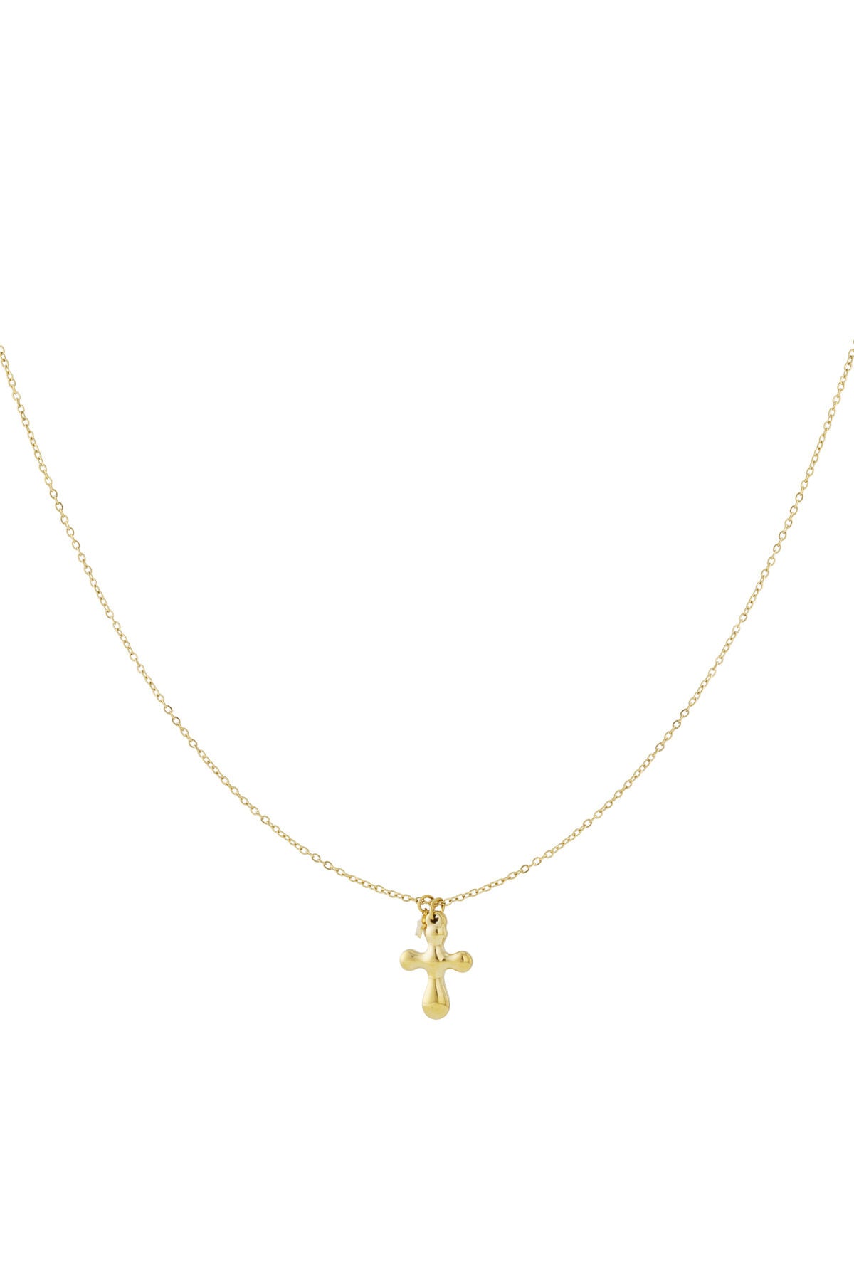 Elegant Cross Pendant Necklace in Silver and Gold