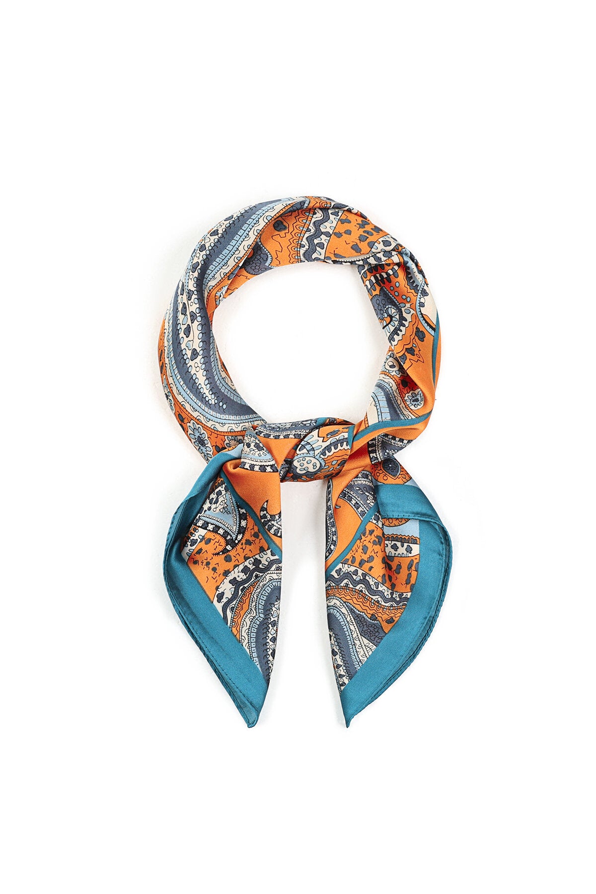 Elegant Orange Paisley Summer Scarf for Women