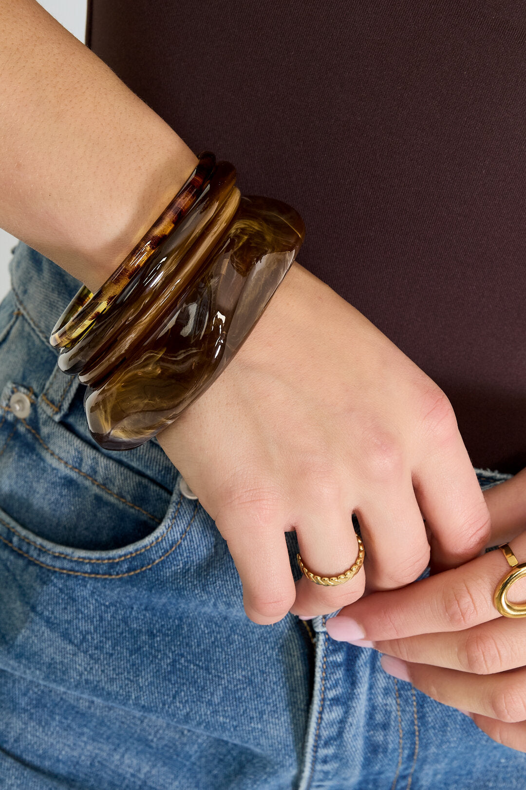 Chic Acrylic Bangles for Fall/Winter Elegance