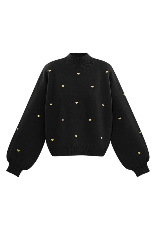 Soft Acrylic Heart Knit Sweater for Fall Winter