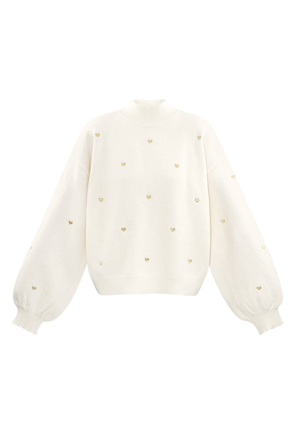 Soft Acrylic Heart Knit Sweater for Fall Winter