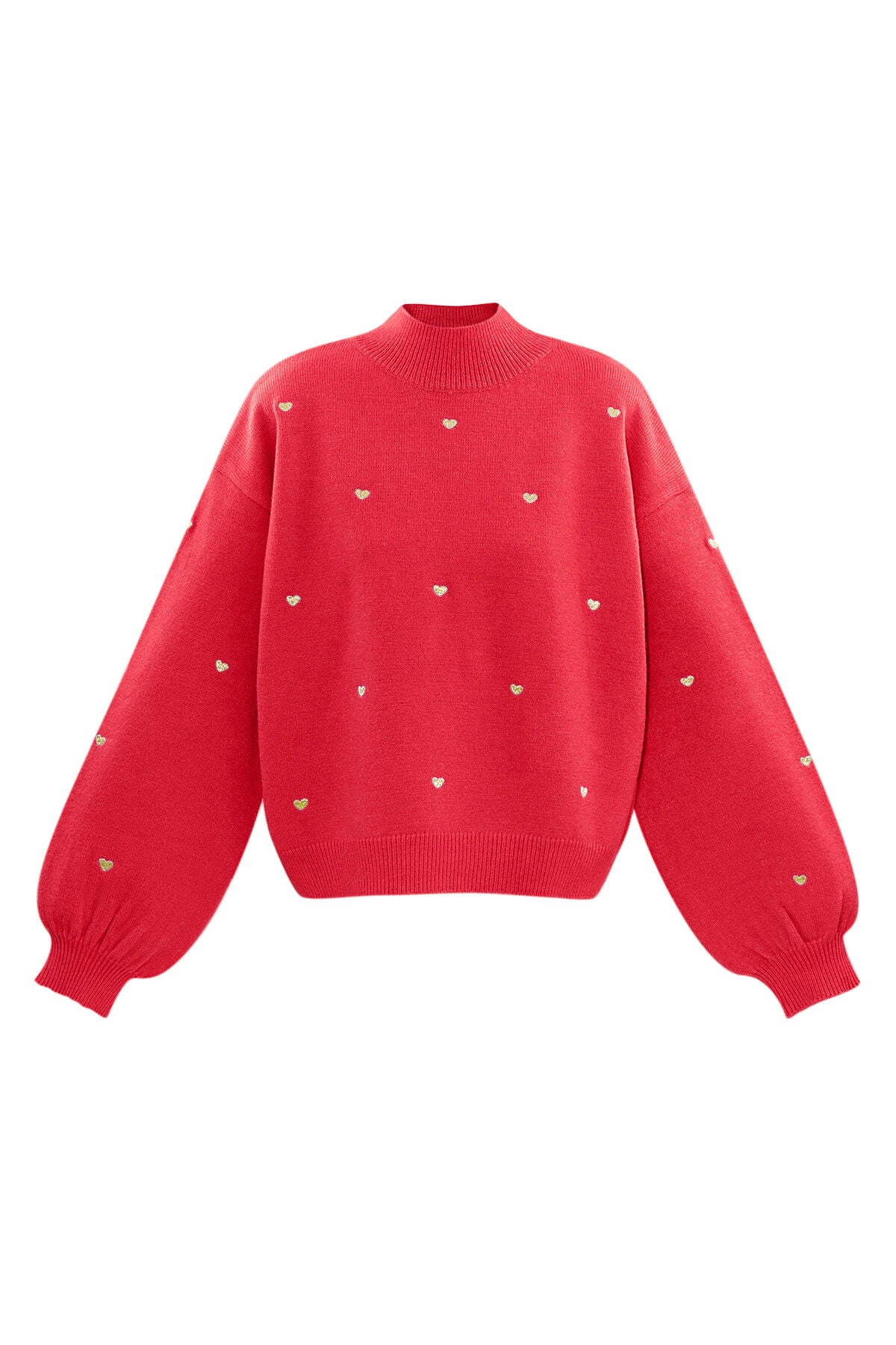 Soft Acrylic Heart Knit Sweater for Fall Winter