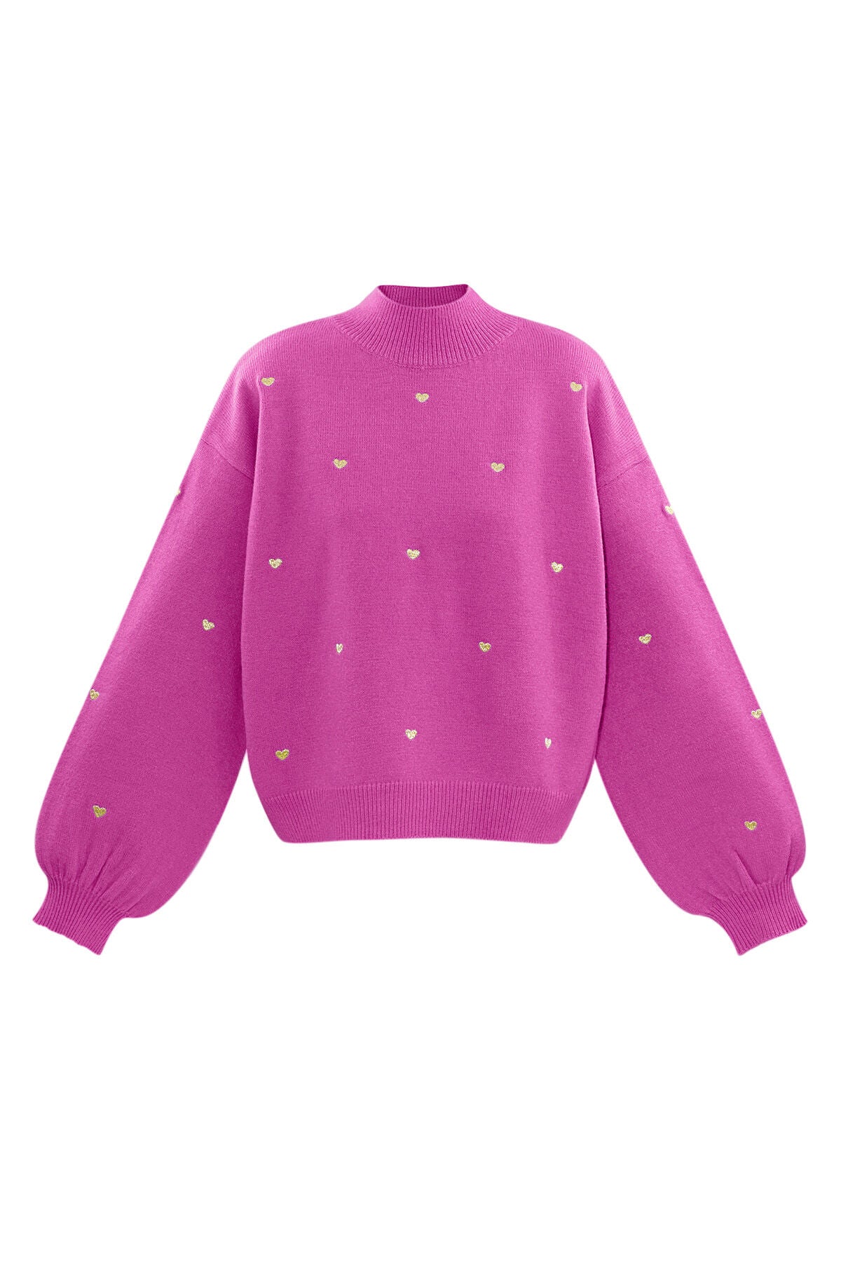 Soft Acrylic Heart Knit Sweater for Fall Winter