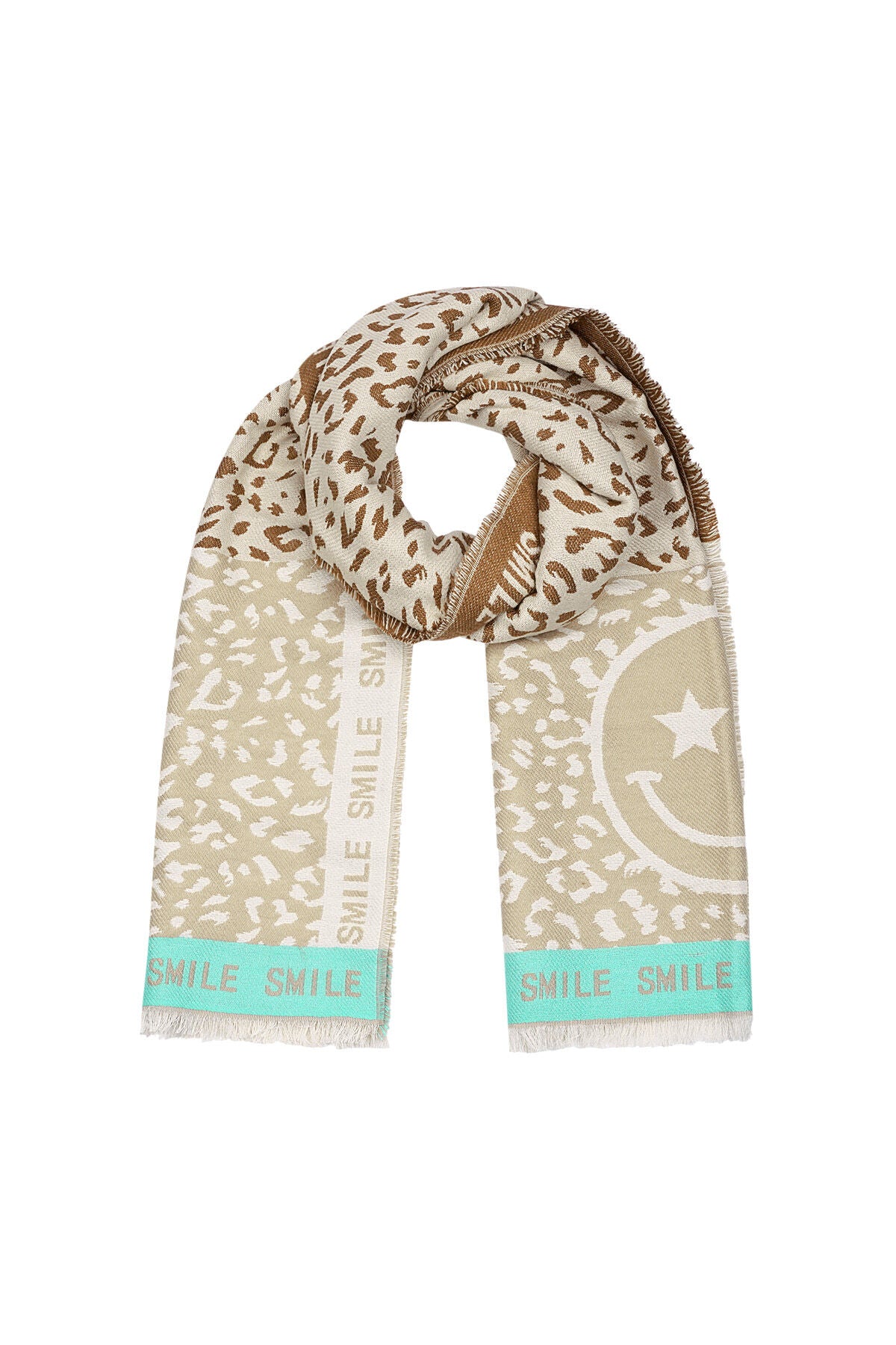 Soft Sponge Winter Scarf in Multicolour, Pink, and Beige