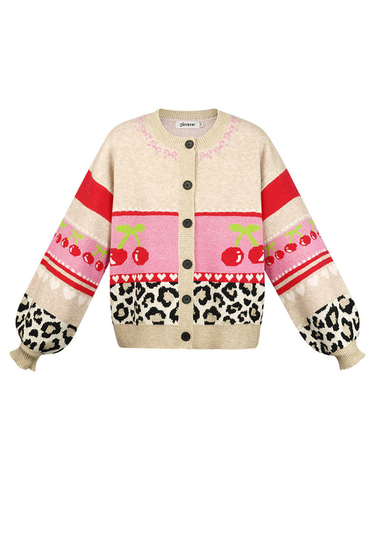 Chic Color Block Knit Cardigan for Fall/Winter