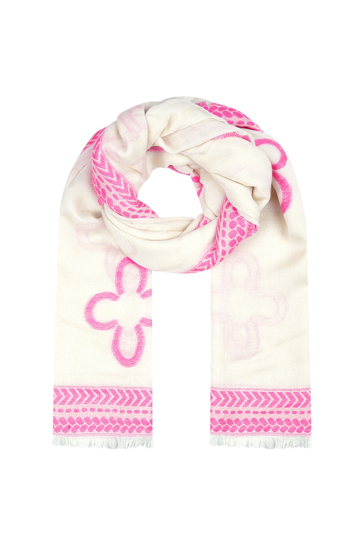 Elegant Summer Scarf in Pink and Orange