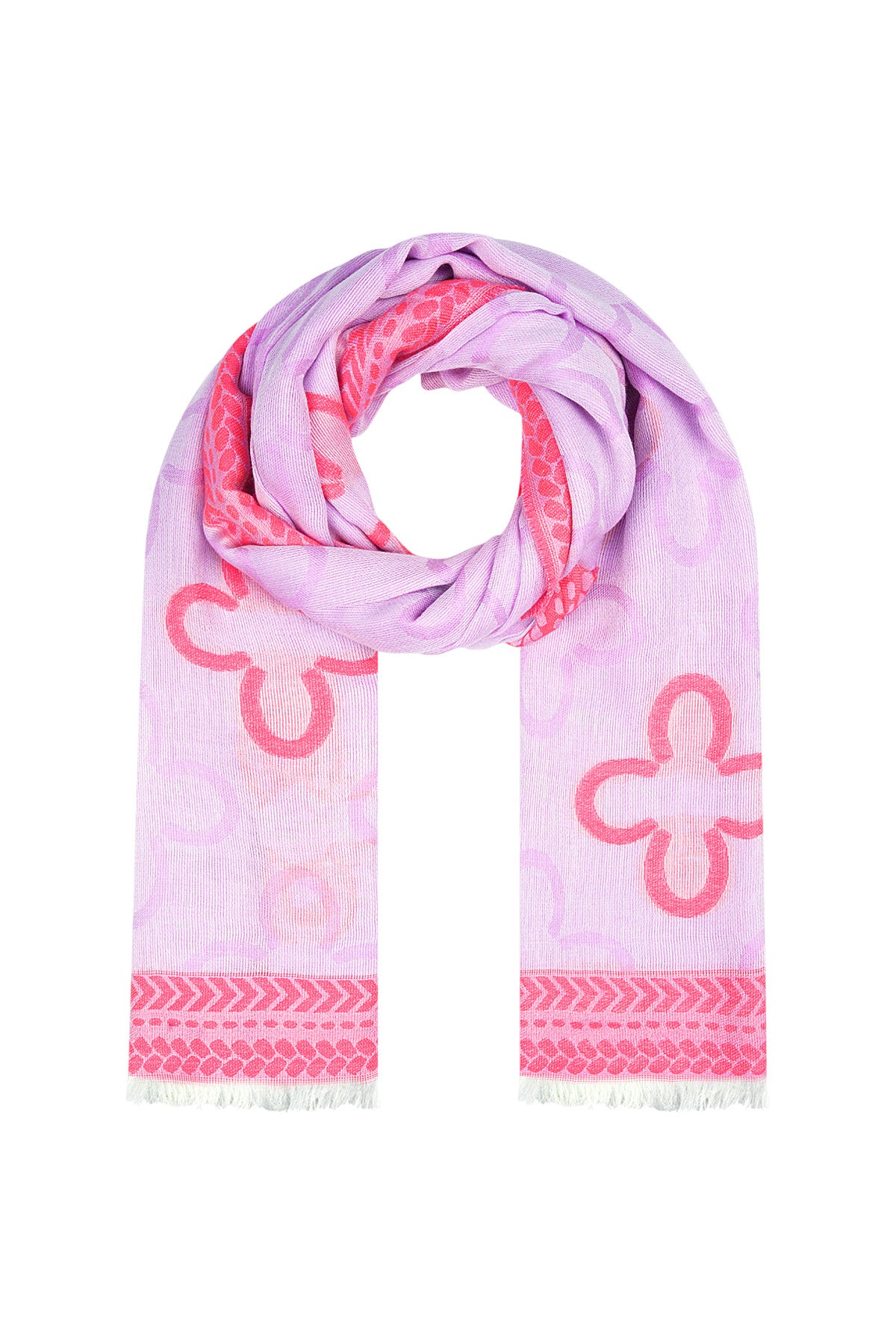Elegant Summer Scarf in Pink and Orange