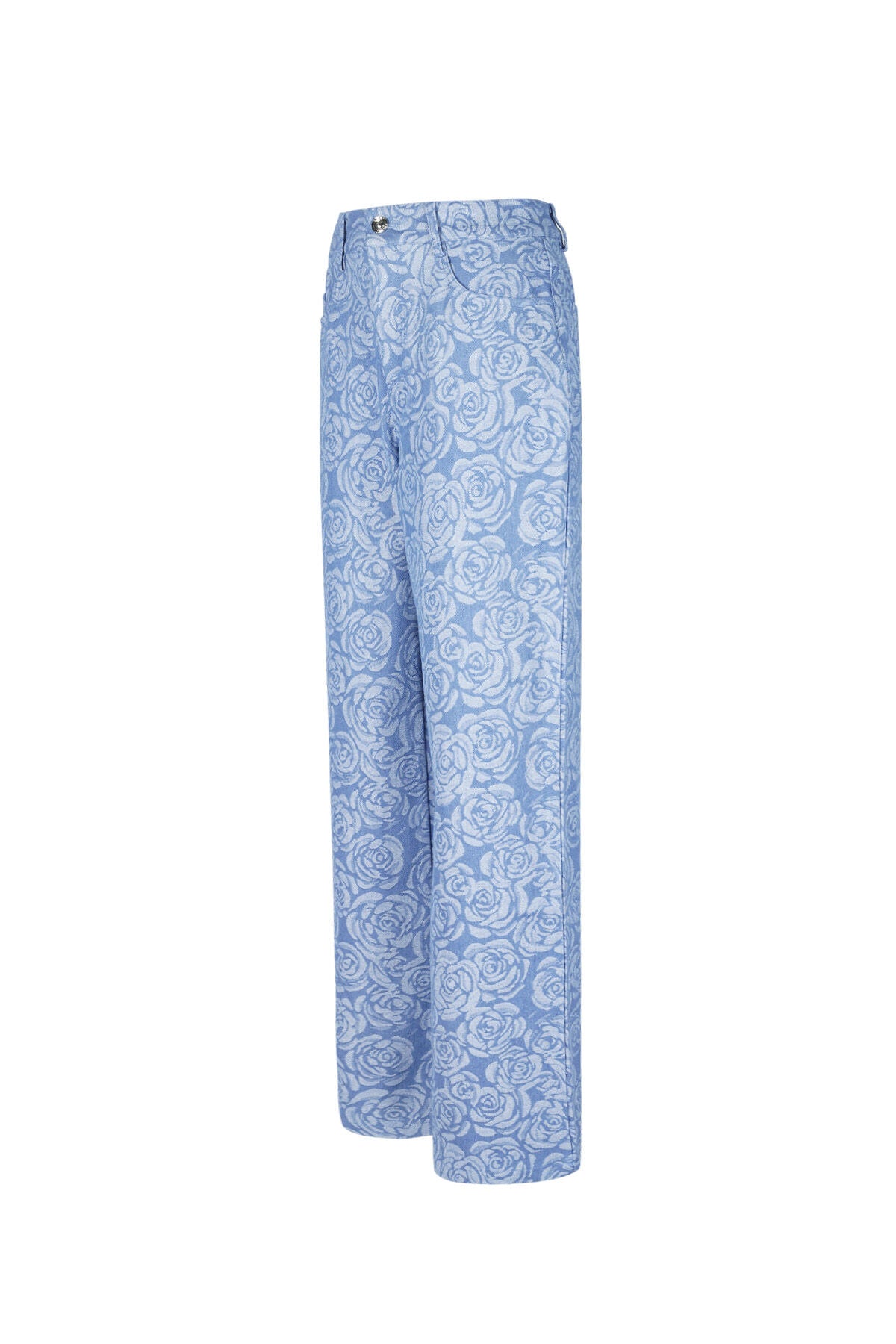 Stylish Cotton Floral Denim Pants for Casual Comfort