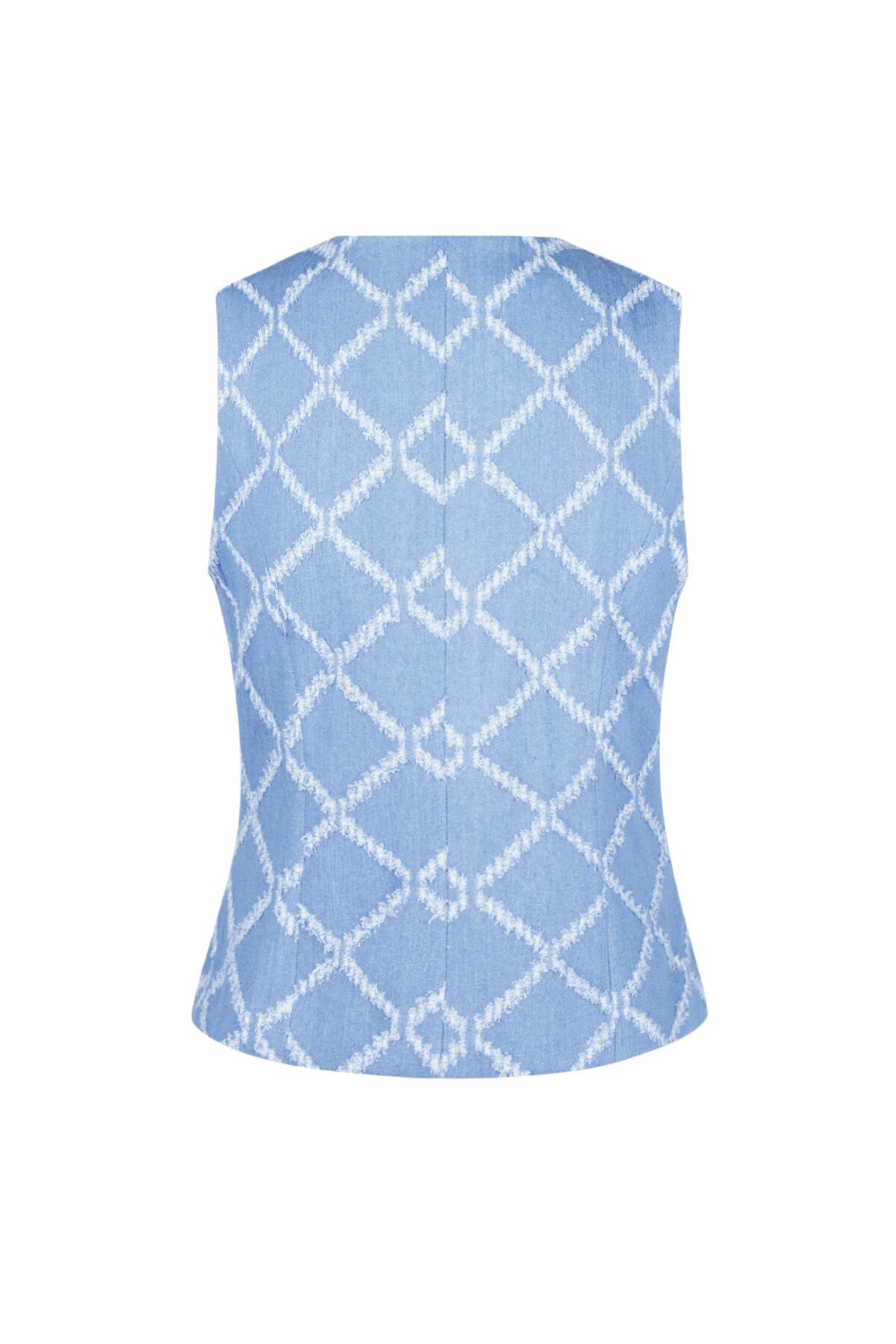 Elegant Blue Sleeveless Cotton Top for Summer