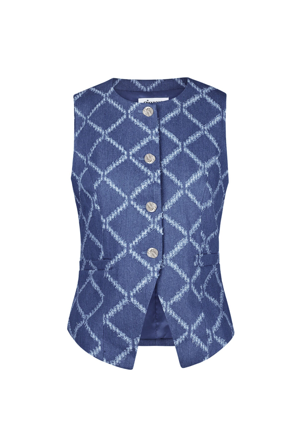 Elegant Blue Sleeveless Cotton Top for Summer