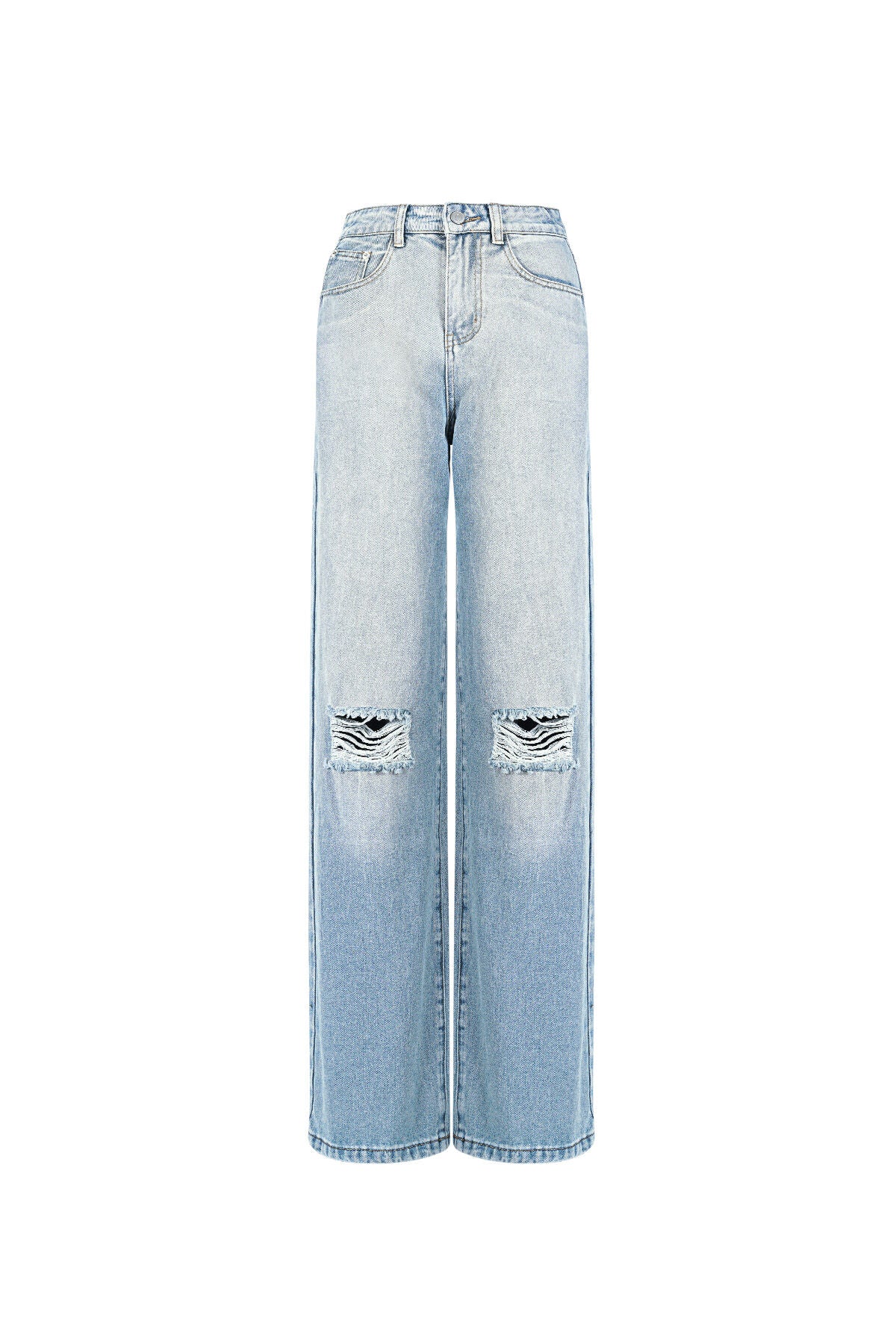 Stylish Ripped Straight Denim Pants for All Fits