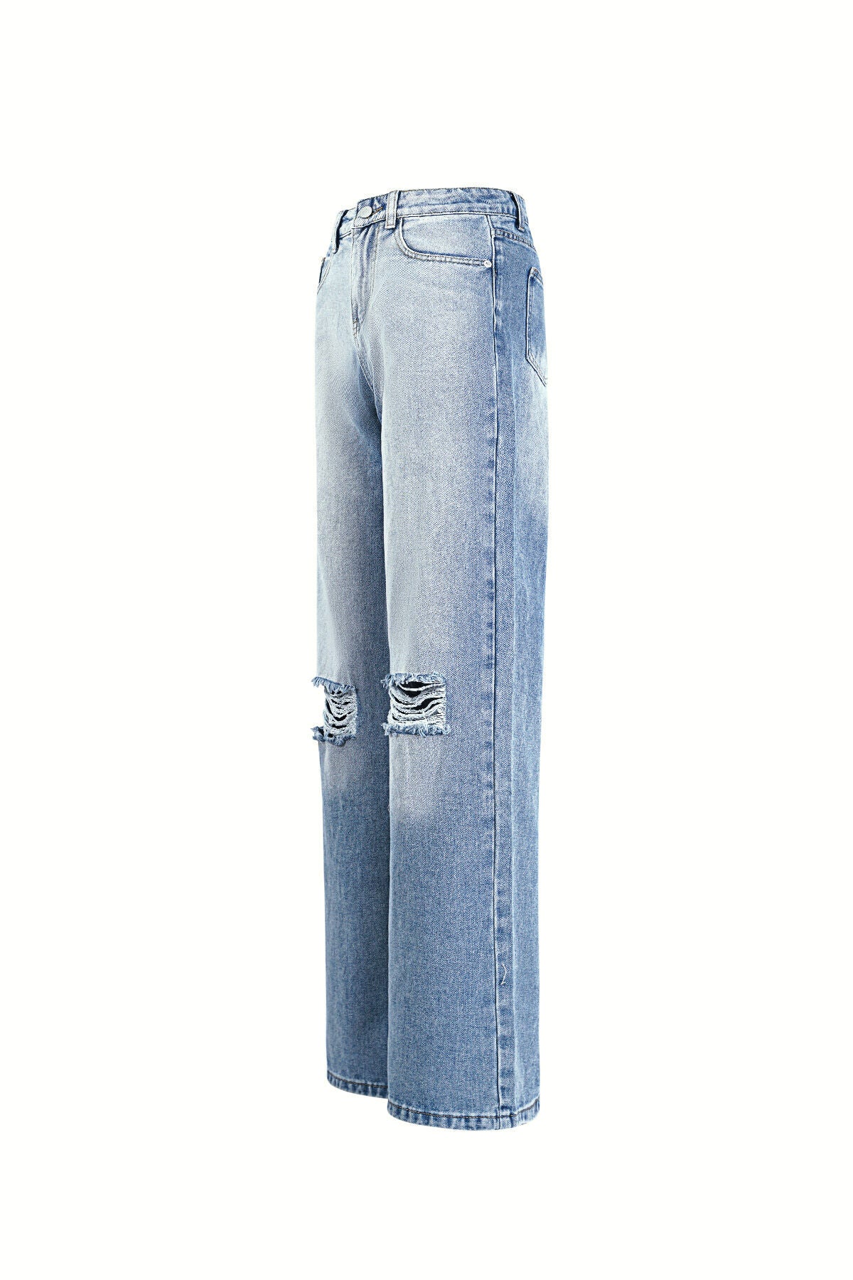 Stylish Ripped Straight Denim Pants for All Fits