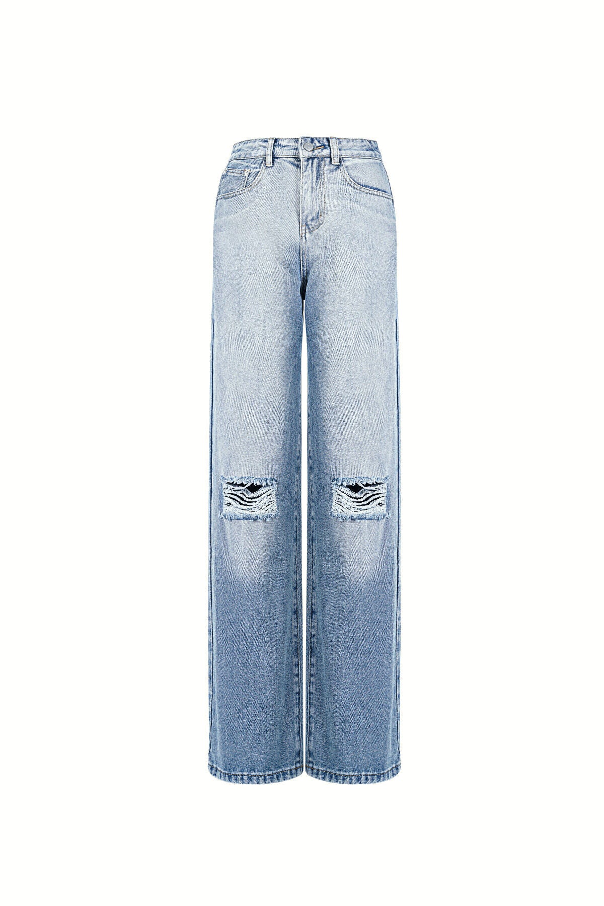 Stylish Ripped Straight Denim Pants for All Fits
