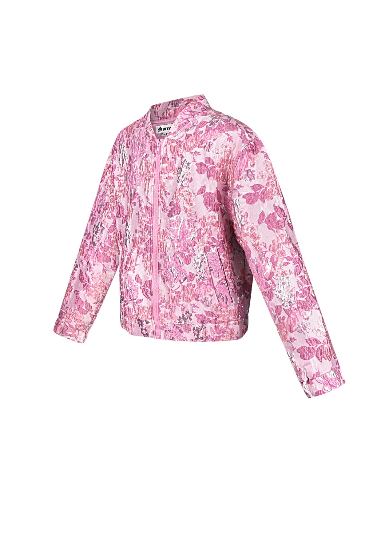 Stylish Polyester Jacket in Green, Purple & Pink
