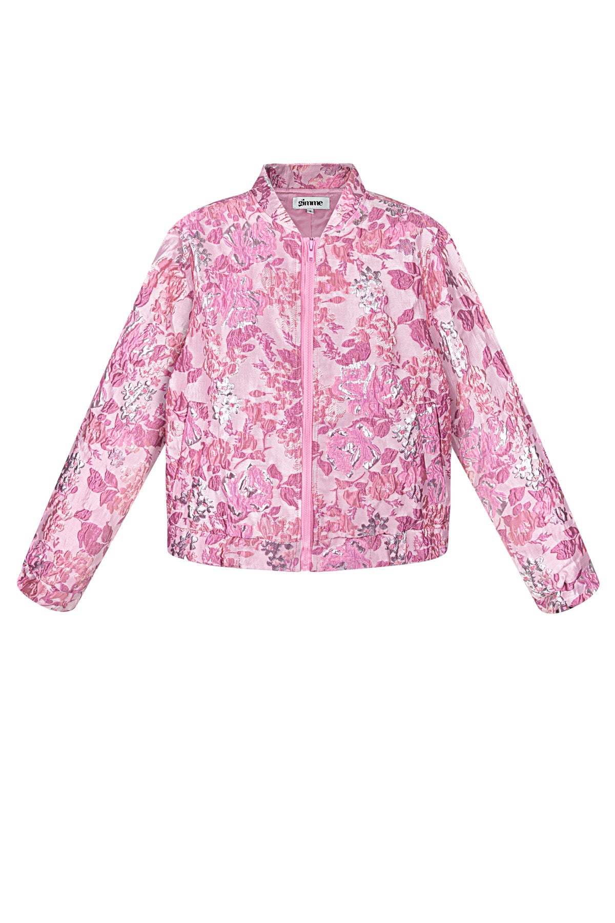 Stylish Polyester Jacket in Green, Purple & Pink