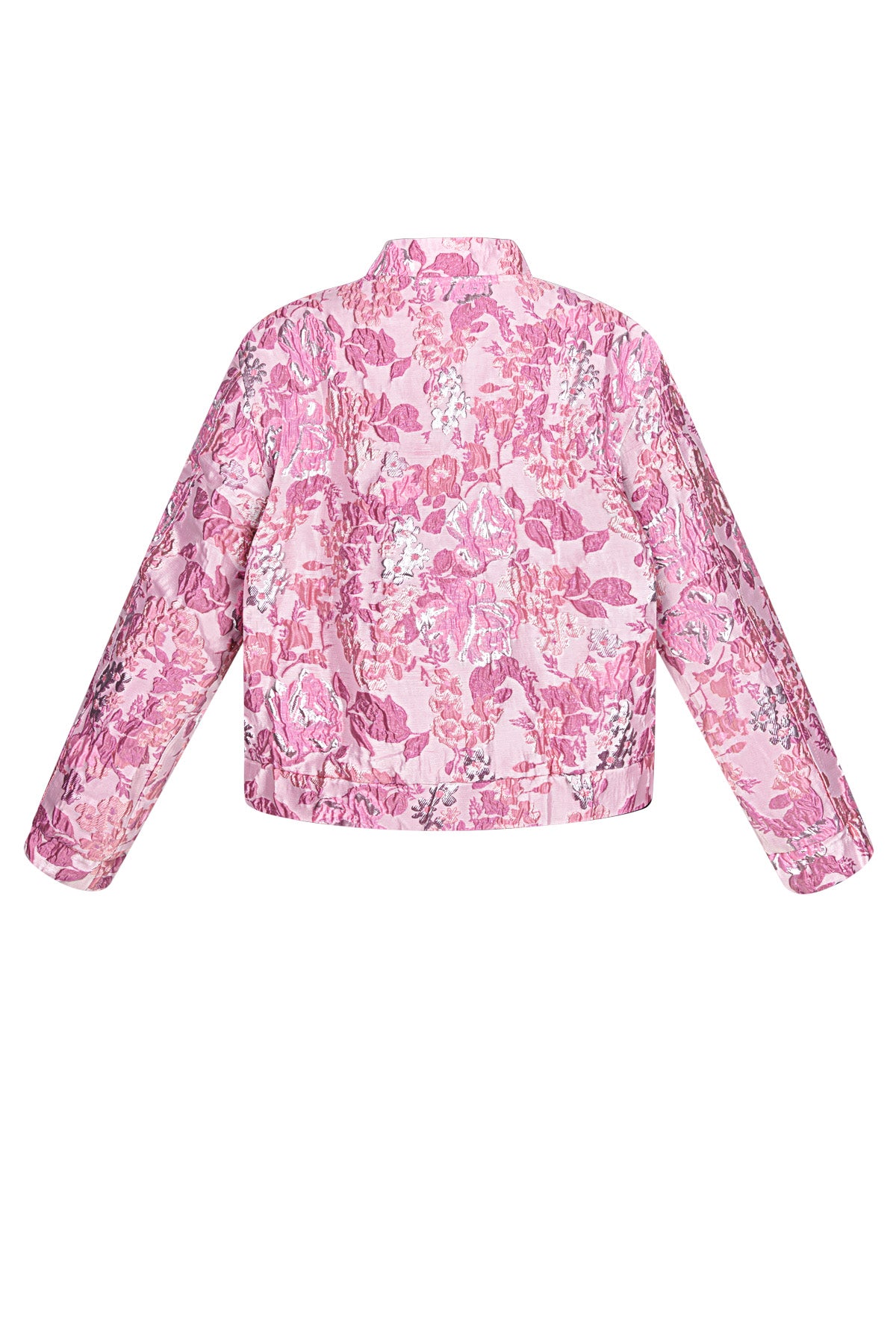 Stylish Polyester Jacket in Green, Purple & Pink
