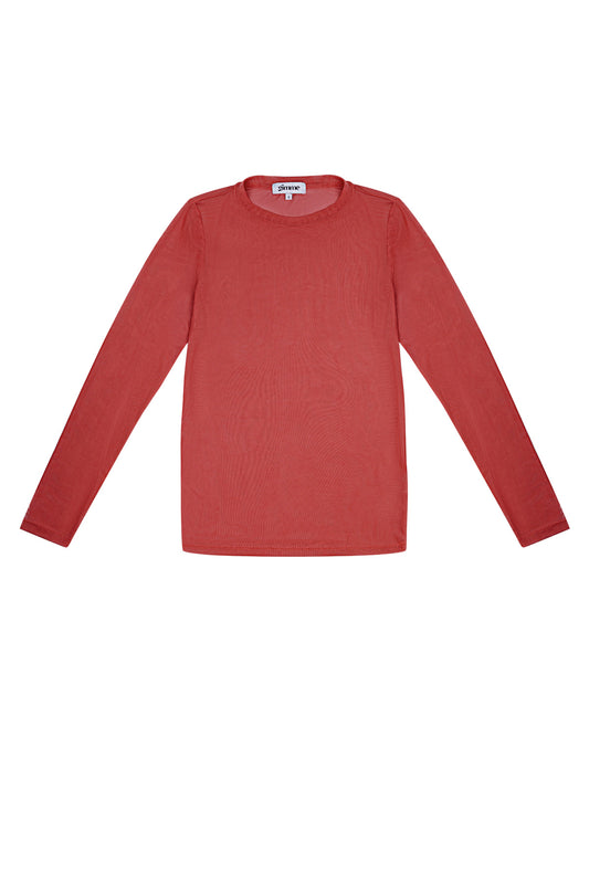 Elegant Long Sleeve Top in Pink and Red - Comfort Meets Style