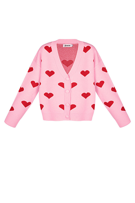 Cute Heart Knit Cardigan for Fall/Winter