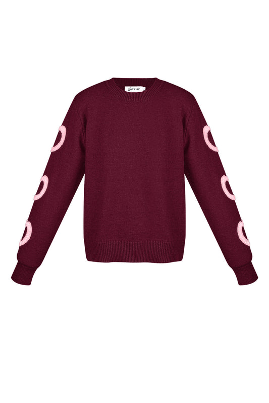 Cozy Knit Sweater for Fall Winter, Pink & Red Options
