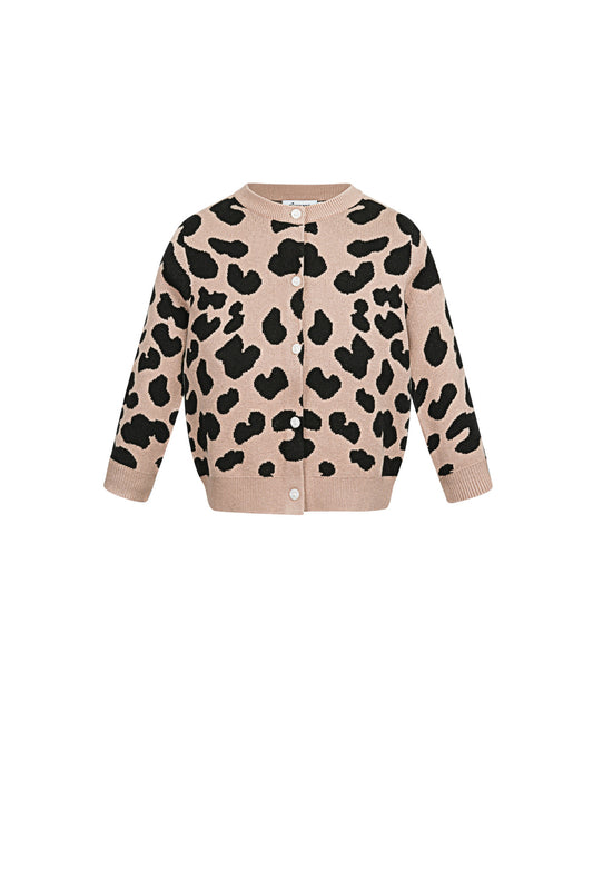 Elegant Viscose Knit Cardigan in Black & Camel