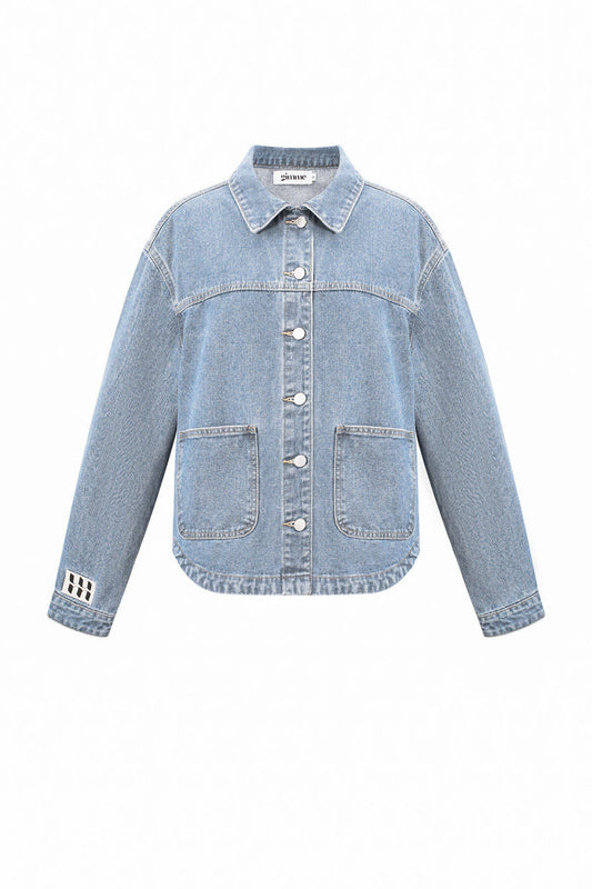 Stylish All-Fit Denim Jacket in Blue and Light Blue