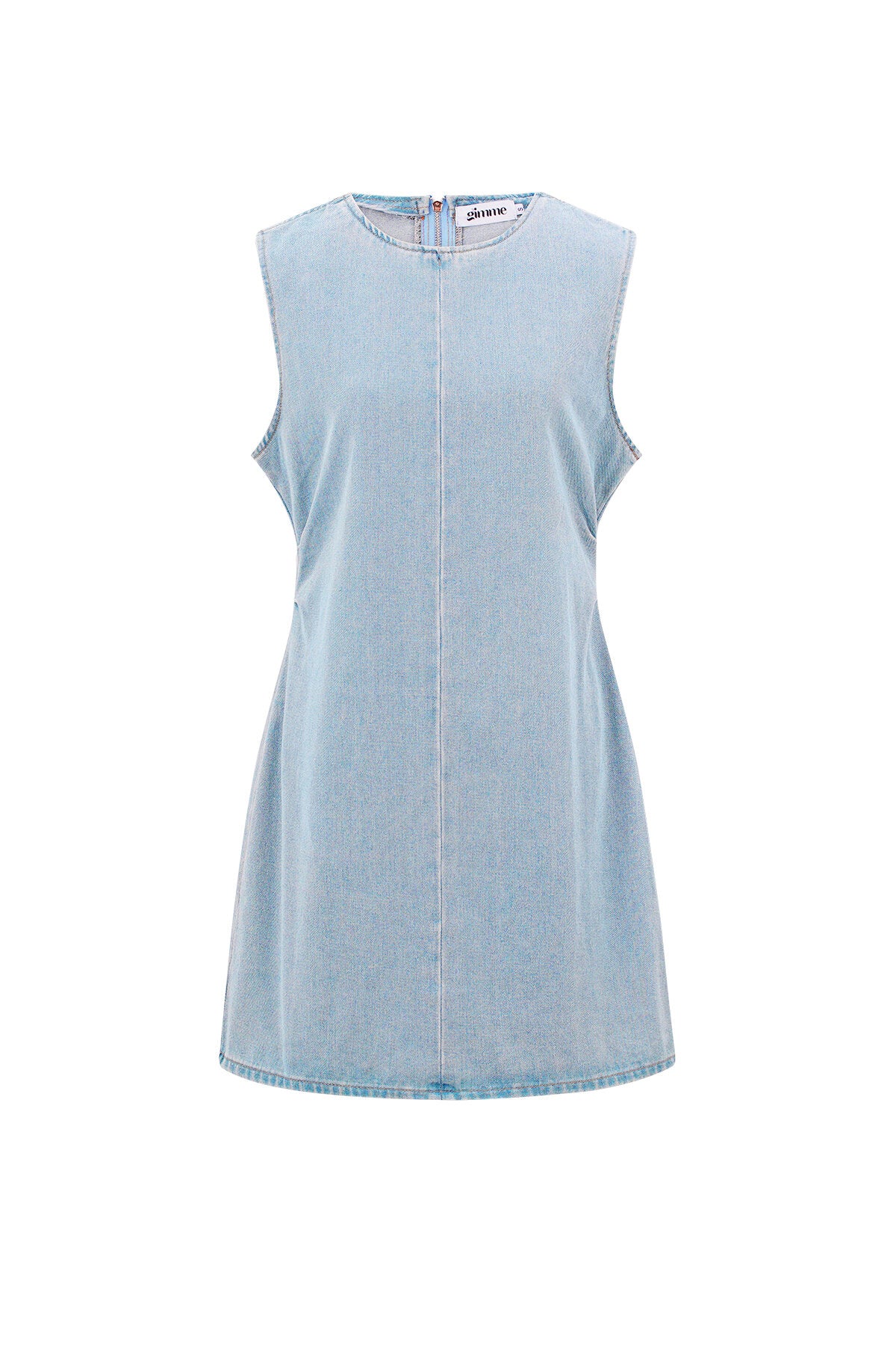 Chic Light Blue Cotton Mini Dress for Summer