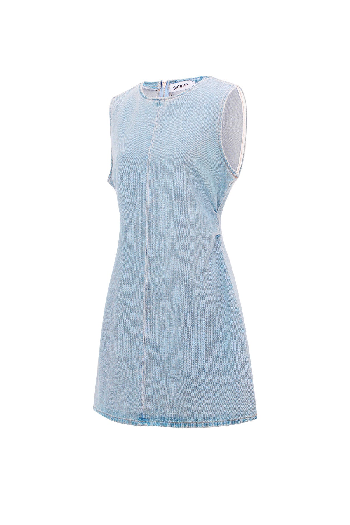 Chic Light Blue Cotton Mini Dress for Summer