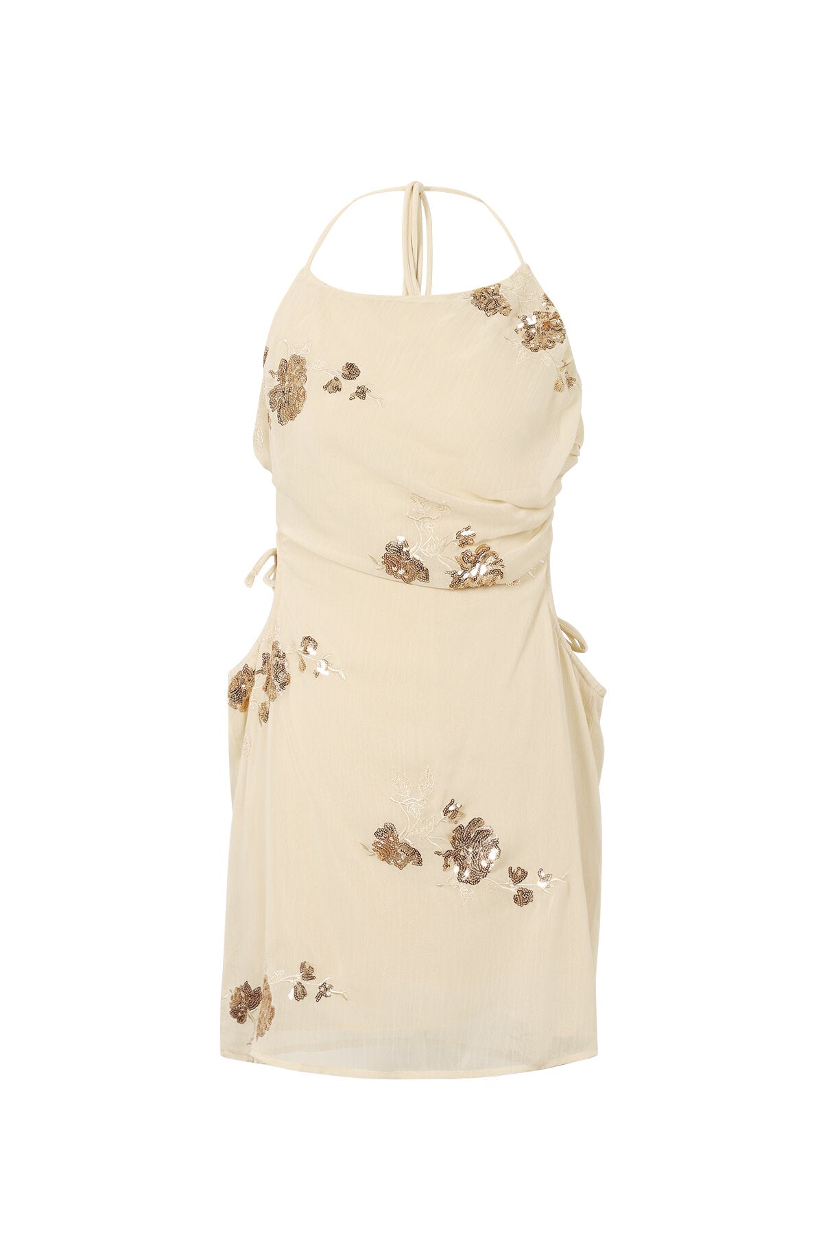 Gimme Khaki & Fuchsia Floral Embroidered Mini Dress